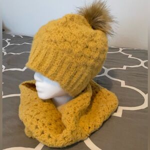 HANDMADE CROCHET Cozy Scarf and Hat with PomPom